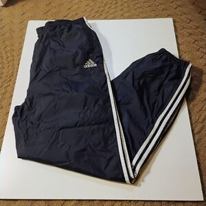 Classic Adidas Dark Blue 3 Striped Tapered Track Pants XL/ L32"